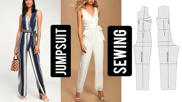 How To Cut and Sew a Jumpsuit // overlapping palazzo jumpsuit tutorial // DIY Jumpsuit // Summer sew