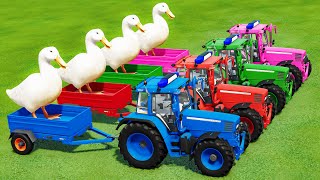 Load & Transport Big DUCK with Fendt COLORED TRACTORS ! Farming Simulator 22 screenshot 5