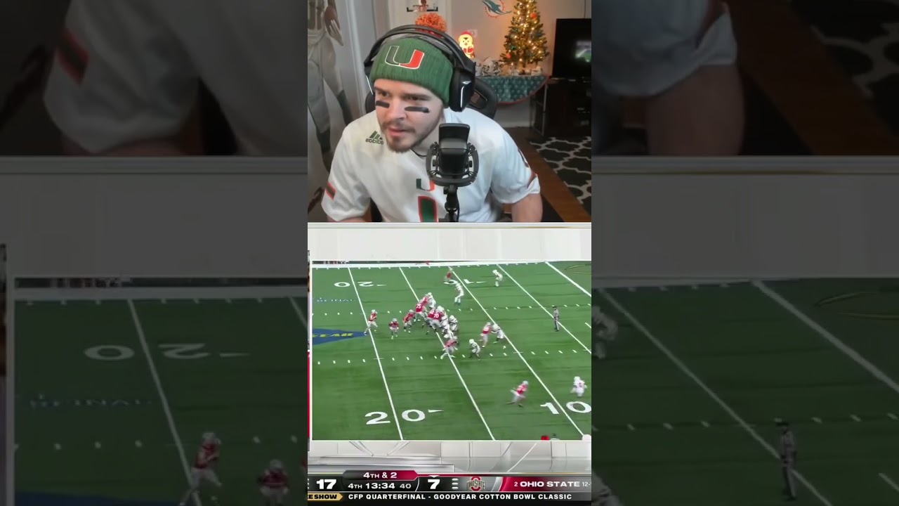 Реакция болельщика «Майами» на грубую игру «Огайо Стэйт» в «Коттон Боул» 