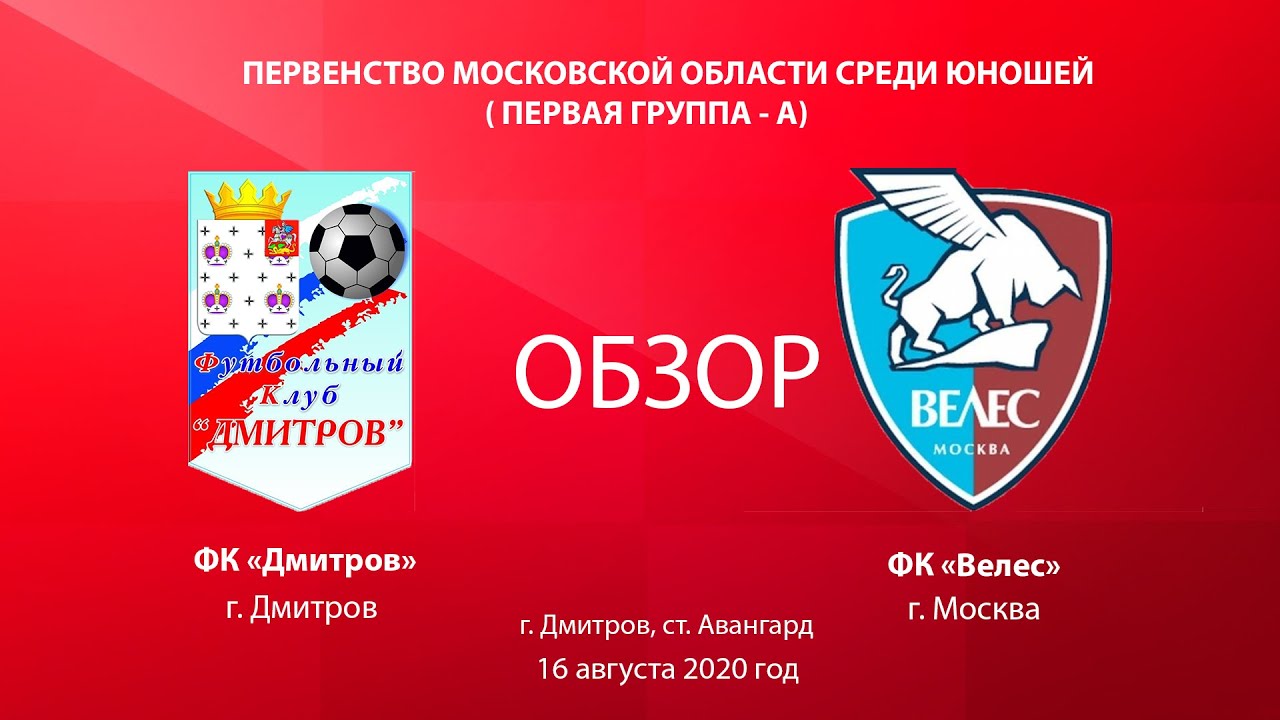Обзор матча ФК Дмитров (Дмитров) vs ФК Велес (Москва) ТУР 1 - YouTube