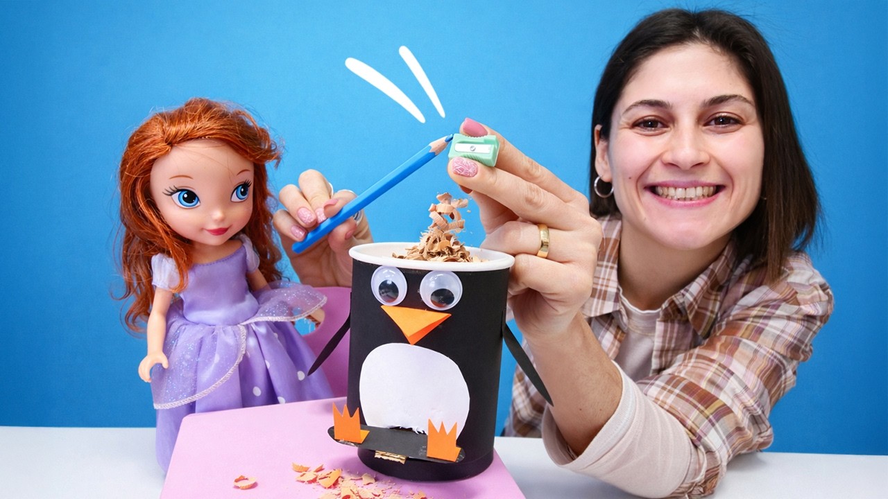 DIY Penguen Çöp Kovası Yapımı. Çocuklar İçin Eğlenceli El İşi