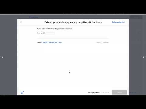 Extend Geometric Sequences Negatives & Fractions