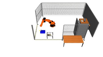 Visual Components simulation with AGV and KUKA robot