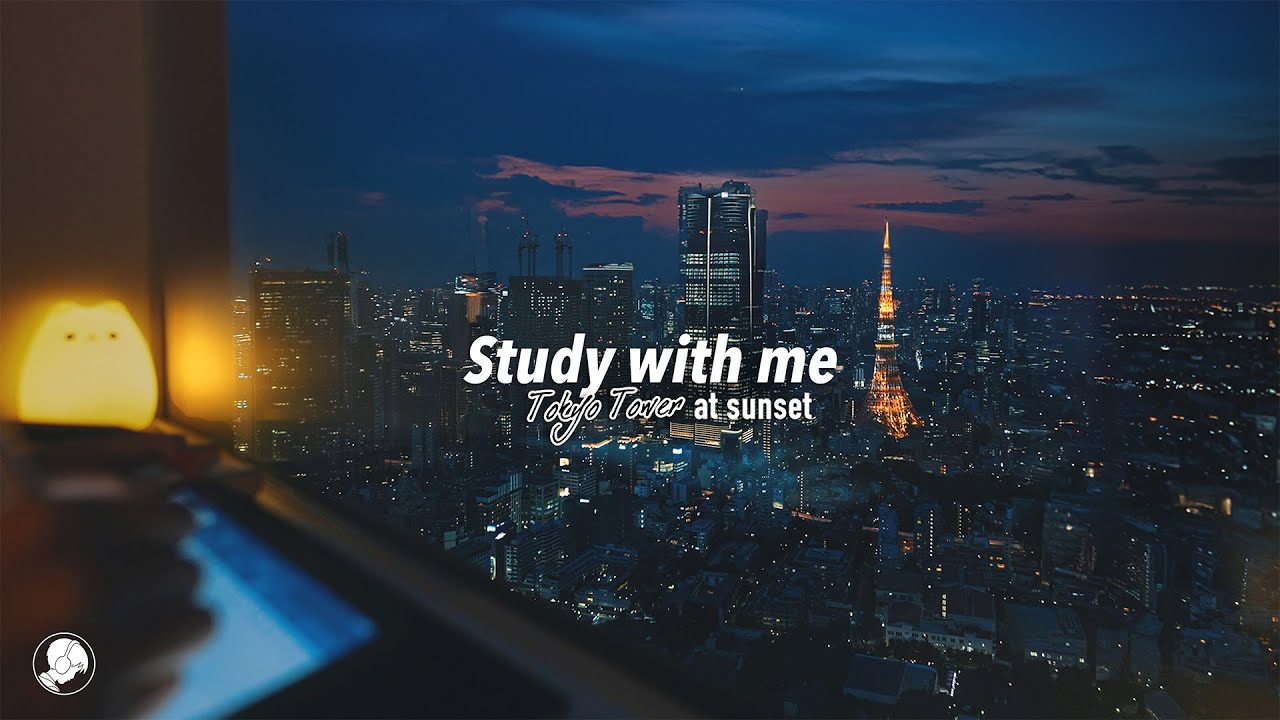 2-HOUR STUDY WITH ME 🗼 / calm piano / Tokyo Tower at Sunset / Pomodoro 25-5