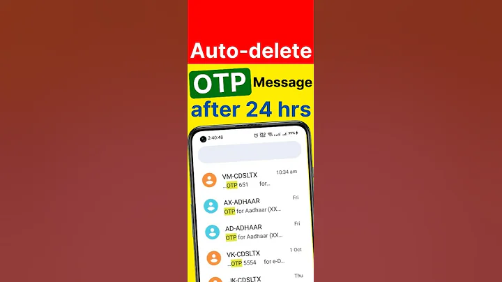 auto delete otp after 24 hours | how to delete otp messages in android #otp #delete