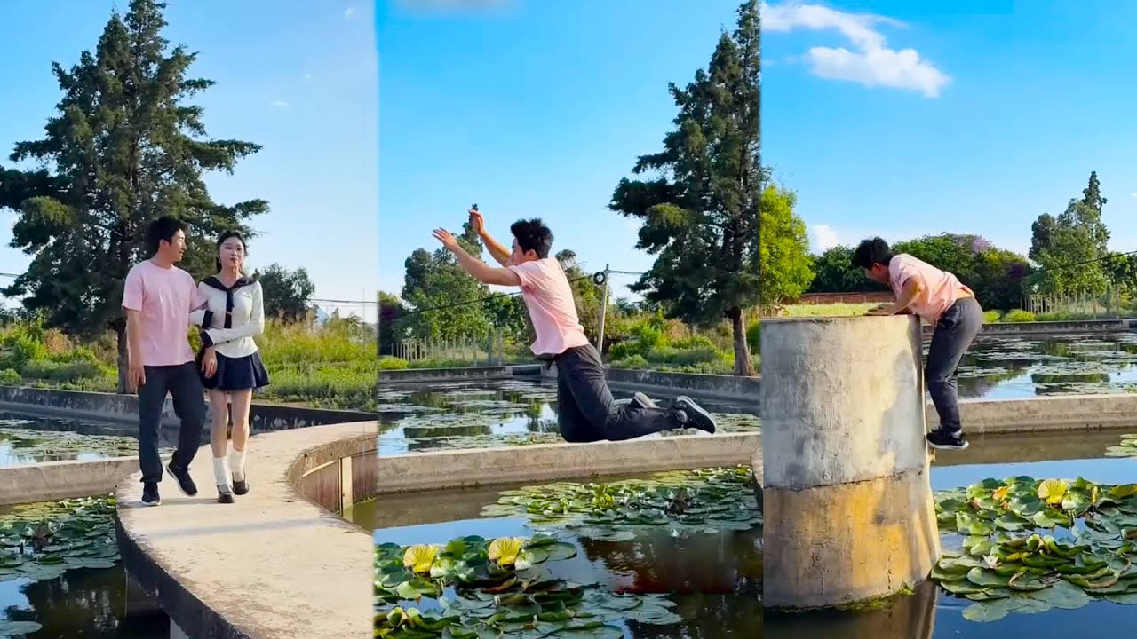 Мастера паркура преследовали! Он в отчаянии запрыгнул на столб! 