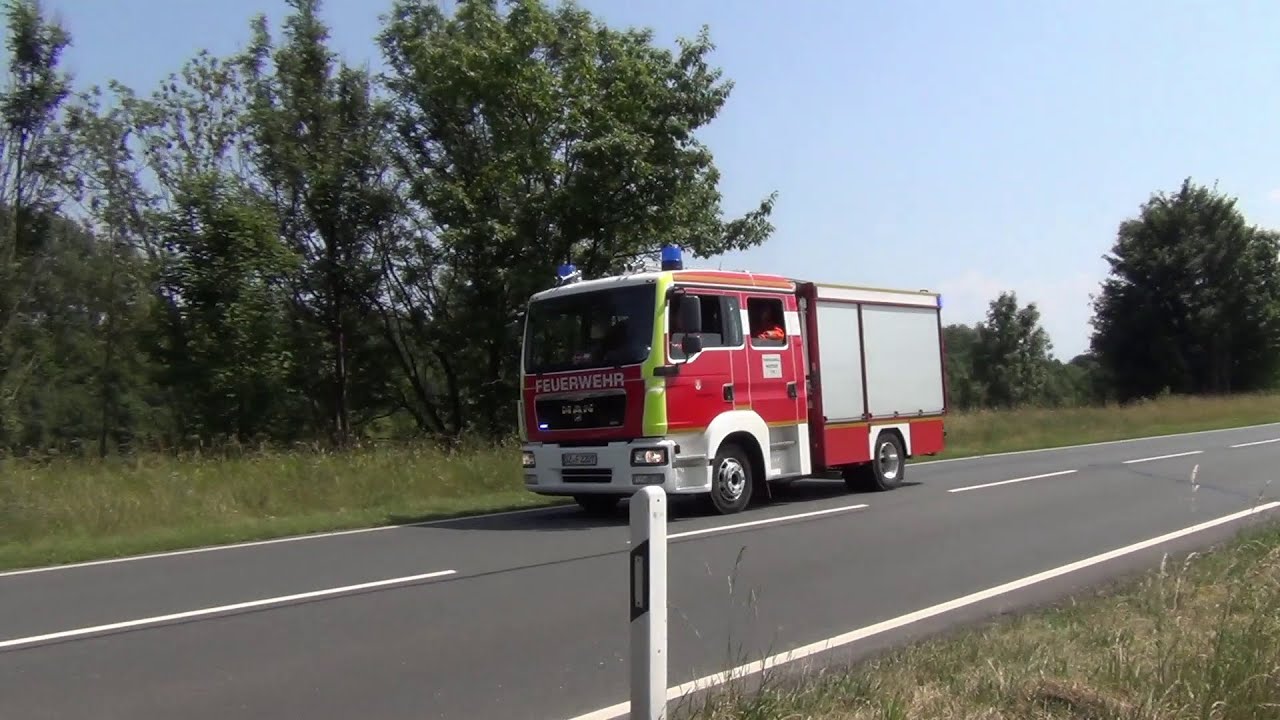 [Feuer in Flüchtlingswohnheim] Einsatzfahrt MLF FF Salzgitter OF Gebhardshagen (Bruchmachtersen)