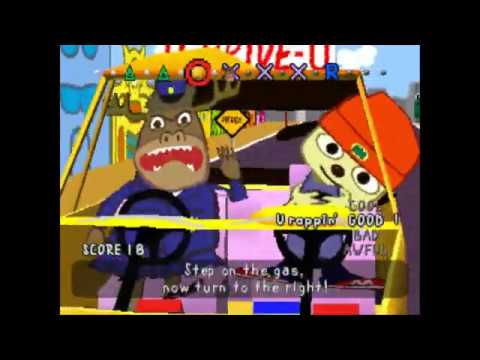 Parappa the rapper stage 2 driving (PS1 game and gameplay) 