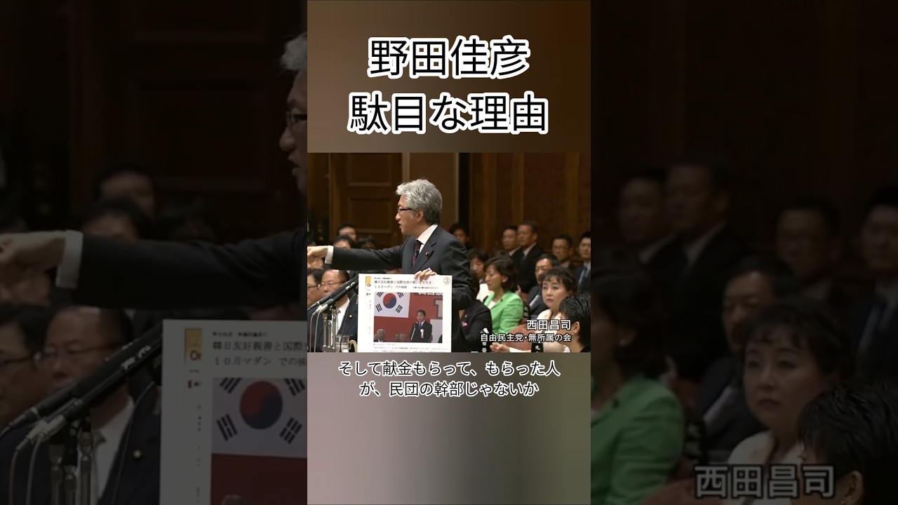 野田佳彦が駄目な理由 #ばずれ #面白い動画 #野田佳彦 #民主党 #献金 #外国人 #韓国 #日本 #政治 #自民党
