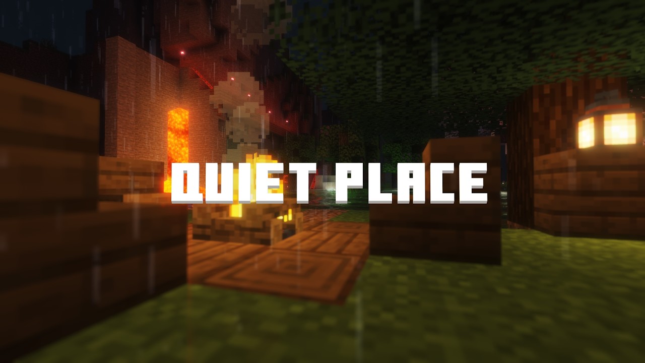 problems won't find you here... (minecraft music w/ rain, fire)