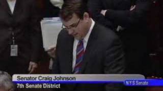 Sen. Craig Johnson argues for the Fair Pay Act