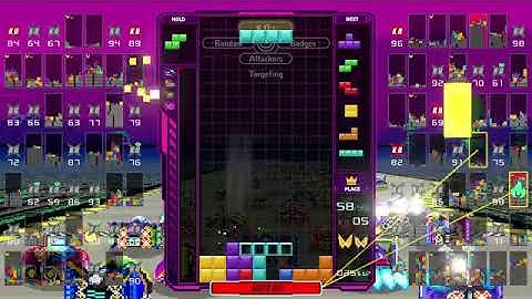 my tetris clear sends 7 lines finally at the beginning of tetris 99 today!!!