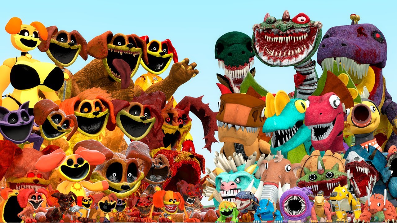 ALL DOGDAY POPPY PLAYTIME CHAPTER 5 VS PIANOSAURUS DINO TOY FAMILY (Garry's Mod)