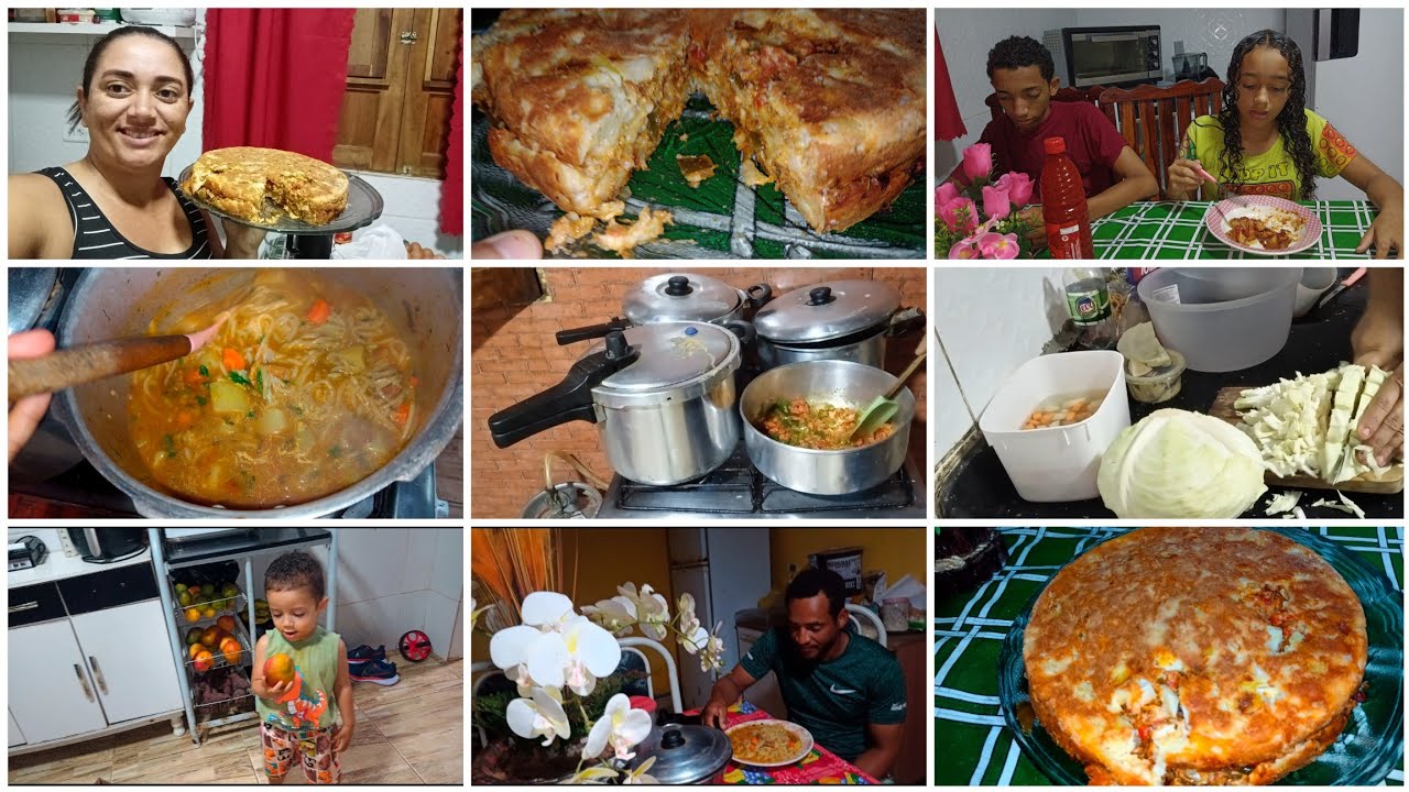 JANTAR DA NOITE PREPAREI SOPA DE CARNE E A DELICIOSA TORTA DE REPOLHO OLHA COMO FICOU O RESULTADO