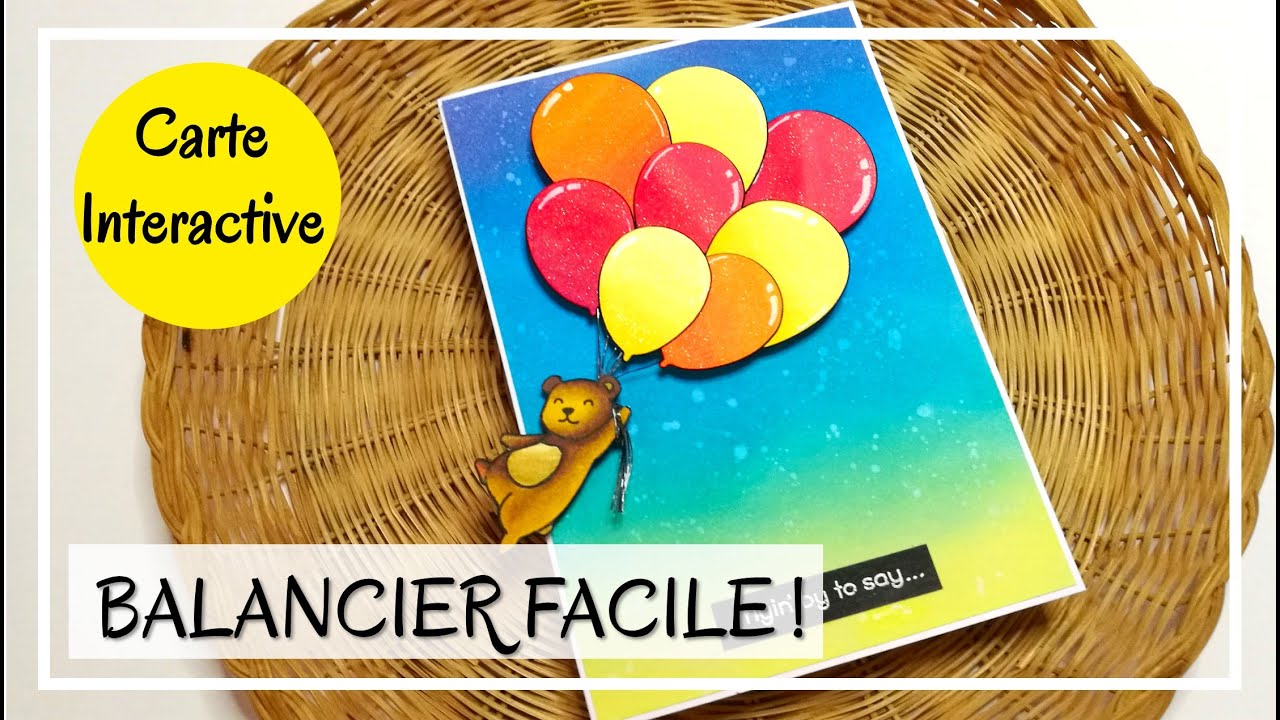 TUTO CARTE ANNIVERSAIRE : Carte avec BALANCIER - PEU de MATERIEL et FACILE ! DIY Scrap Carterie