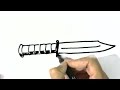 How to draw a Hunting Knife- in easy steps for. beginners