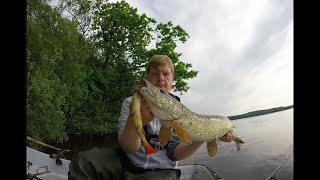 Pike fishing - Deep clear water lake in Denmark