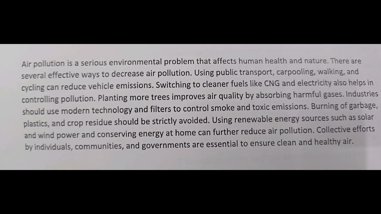 Paragraph on "Ways that help in Reducing Air Pollution "