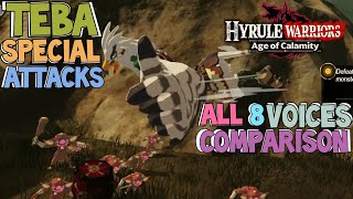 Teba Special Attacks All 8 Voices Comparison - Hyrule Warriors: Age of Calamity