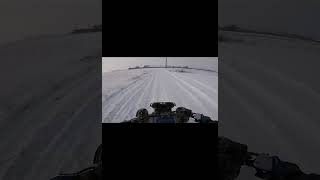 Riding the quad on sketchy road in deep snow Yamaha Warrior 350 4 stroke
