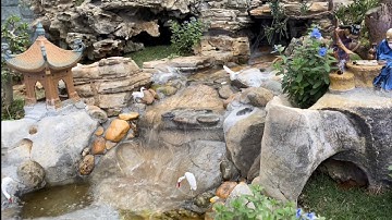 Làm Thác Nước Cho hồ cá koi / thiết kế dòng thác tuyệt đẹp / Making Waterfall For koi pond