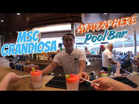 Atmosphere North Pool Bar MSC Grandiosa Full Menu Tour & Drink Trial 21 Years Min Age to Drink
