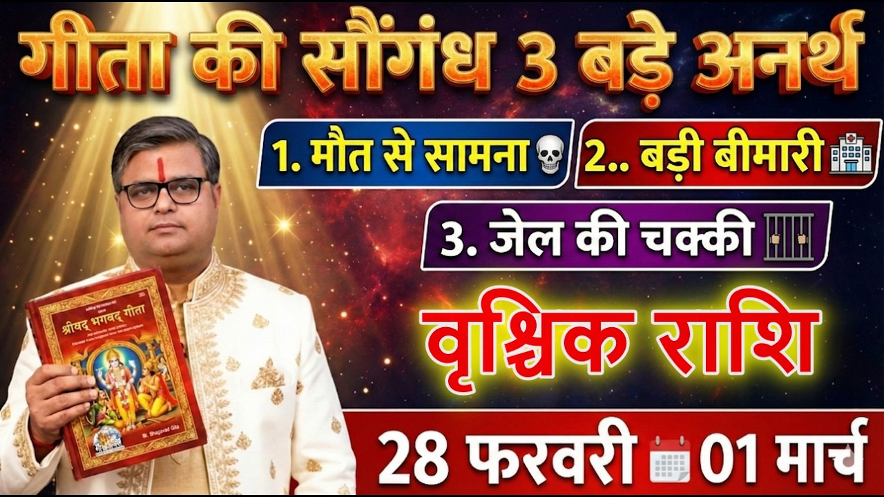 वृश्चिक राशि  28 फरवरी 1 मार्च गीता की सौगंध मार्च में 3 बड़े अनर्थ होंगे सावधान#vrischikrashi