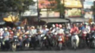 Traffic In Vietnam. Scooter Shock.