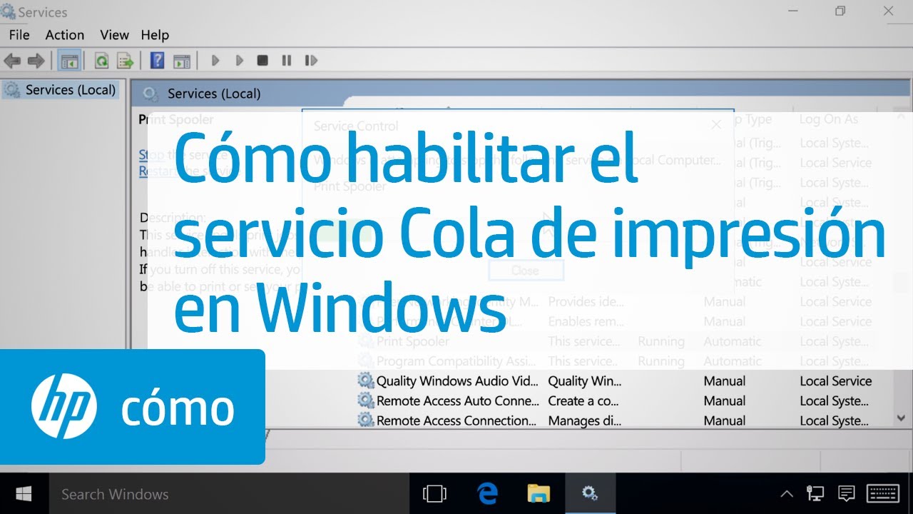 Cómo habilitar el servicio Cola de