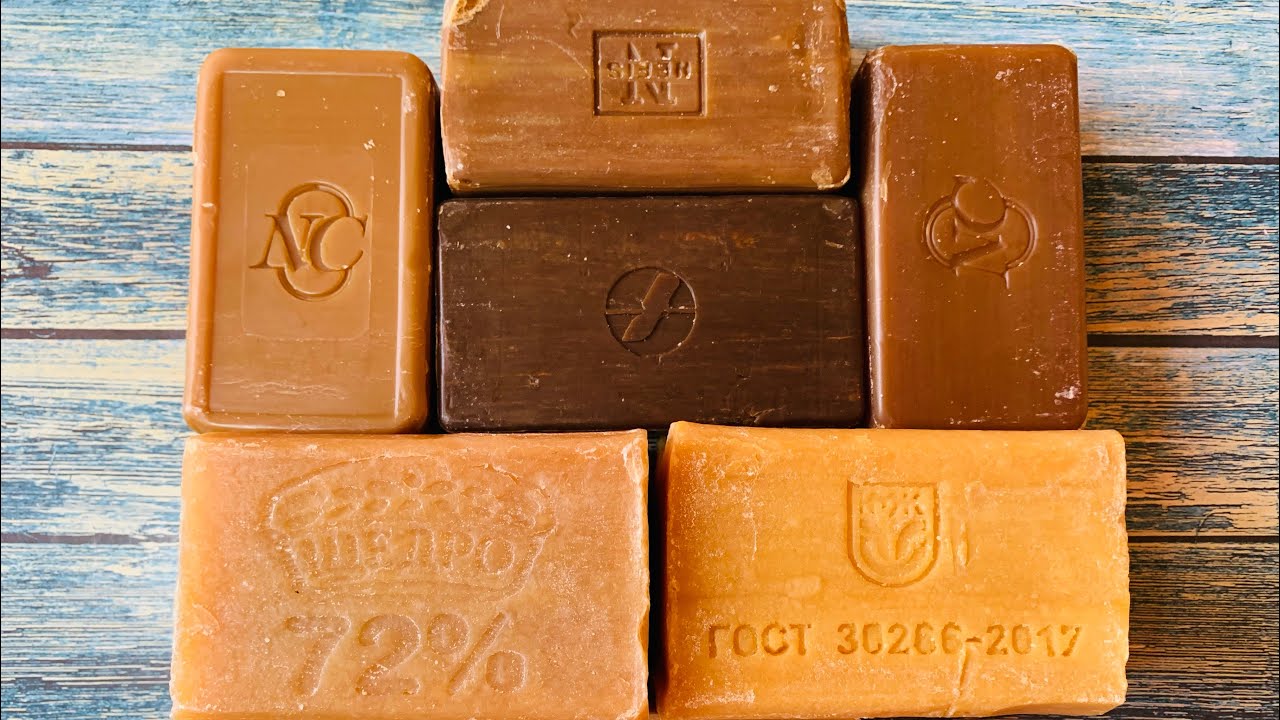 Cutting Tar & Laundry soap/дегтярное и хозяйственное мыло/резка сухого мыла/dry soap