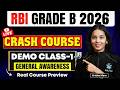 RBI Grade B 2026 Crash Course Demo Class for General Awareness | RBI Coaching Live Online Classes