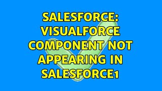 Salesforce: Visualforce component not appearing in Salesforce1
