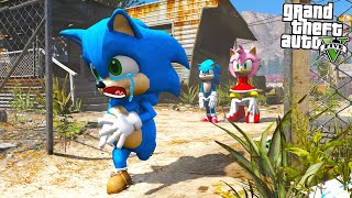 BEBÊ SONIC FUGIU de CASA no GTA 5 !! 🏃‍♂️🏠