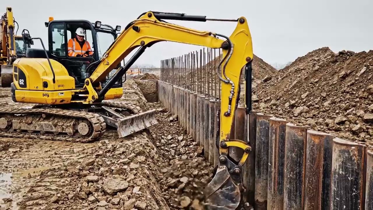 Toy bridge spanning between two piles of sand.