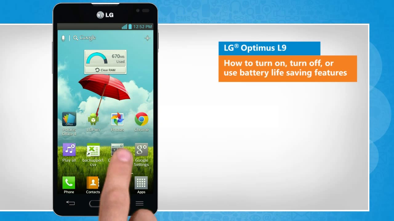How to use battery saver features in LG® Optimus