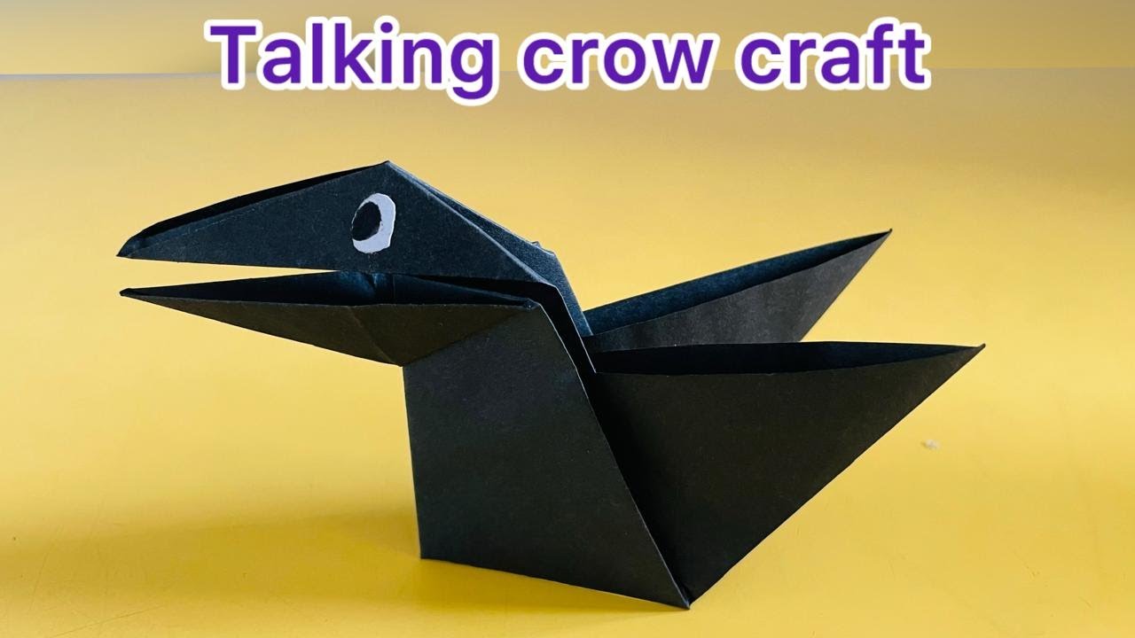 How to Fold an Origami Talking Crow Craft : ~ Easy step by step Tutorial~ || DIY paper Crab
