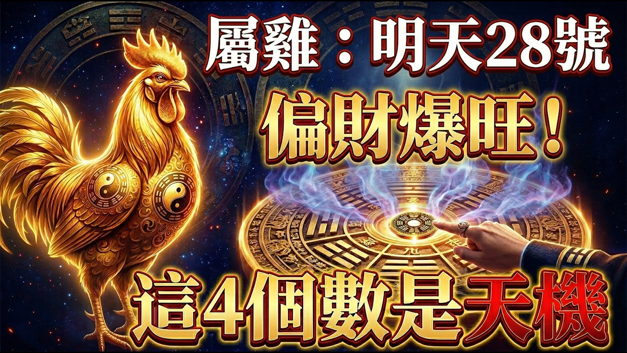 【生肖雞注意】明天28號正月十二「老鼠娶親日」，你的偏財旺，牢記這4個數字，迎接你的橫財驚喜！#屬雞2026運勢 #財運 #橫財 #招財數字 #幸運數字 #正月十二 #老鼠娶親日 #2026生肖雞運勢