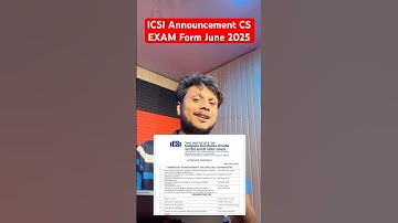 CS Exam Form June 2025 | ICSI EXAM form June 2025