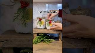 I made snowy jar lanterns from Dollar Tree jars and a bag of Epsom salts! ✨#dollartreediy #christmas