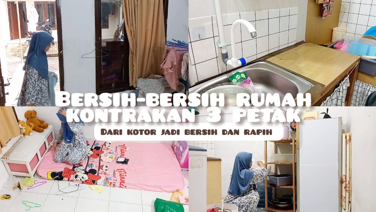 BERSIH-BERSIH RUMAH KONTRAKAN 3 PETAK, DARI KOTOR JADI BERSIH DAN RAPIH. #rumahminimalis 