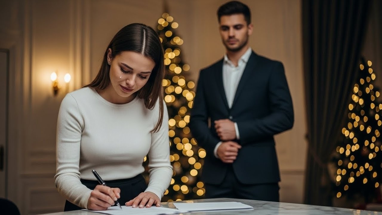 In Tears, She Signs Divorce Papers at a Christmas Party—The Billionaire Didn’t Know She Was Pregn