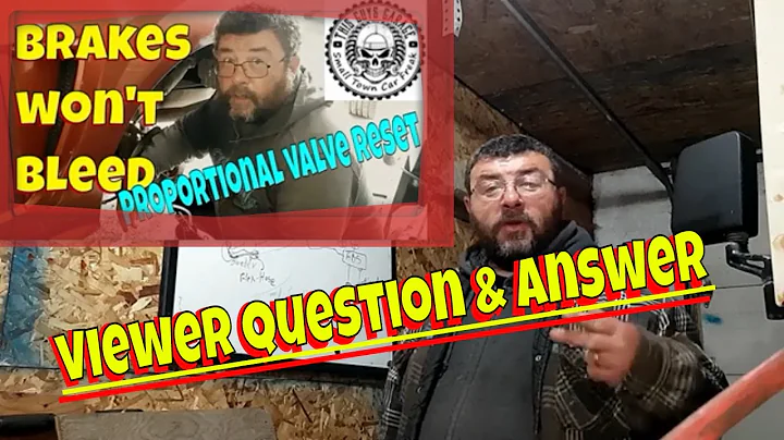 brakes wont bleed viewer question & answer from proportional valve reset