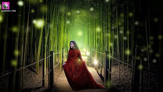 Fantasy Night Scene Photo Editing Photoshop - Bamboo Forest Photo Editing - Photoshop Manipulation screenshot 5