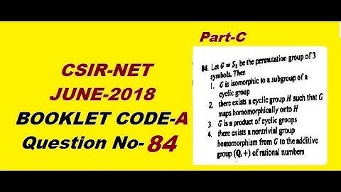 Permutation group Sn|CSIR NET Maths June 2018||Booklet A Ques 84