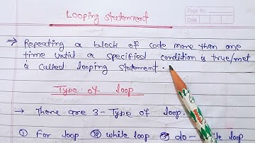 Looping statement in C | For Loop in C hindi