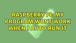 Raspberry Pi: My program wont work when I auto run it