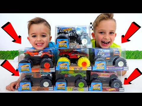 Vlad und Niki haben Spaß mit Spielzeuglastwagen | Hot Wheels Monster Trucks