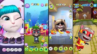 My Talking Angela Vs My Talking Tom My Talking Tom 2 Vs Talking Tom Hero Dash Gameplay
