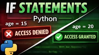 If Statements (Python Tutorials Ep. 6)