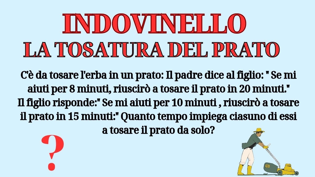 SE RIESCI A RISOLVERLO SEI UN GENIO! | Indovinello: La Tosatura Del Prato